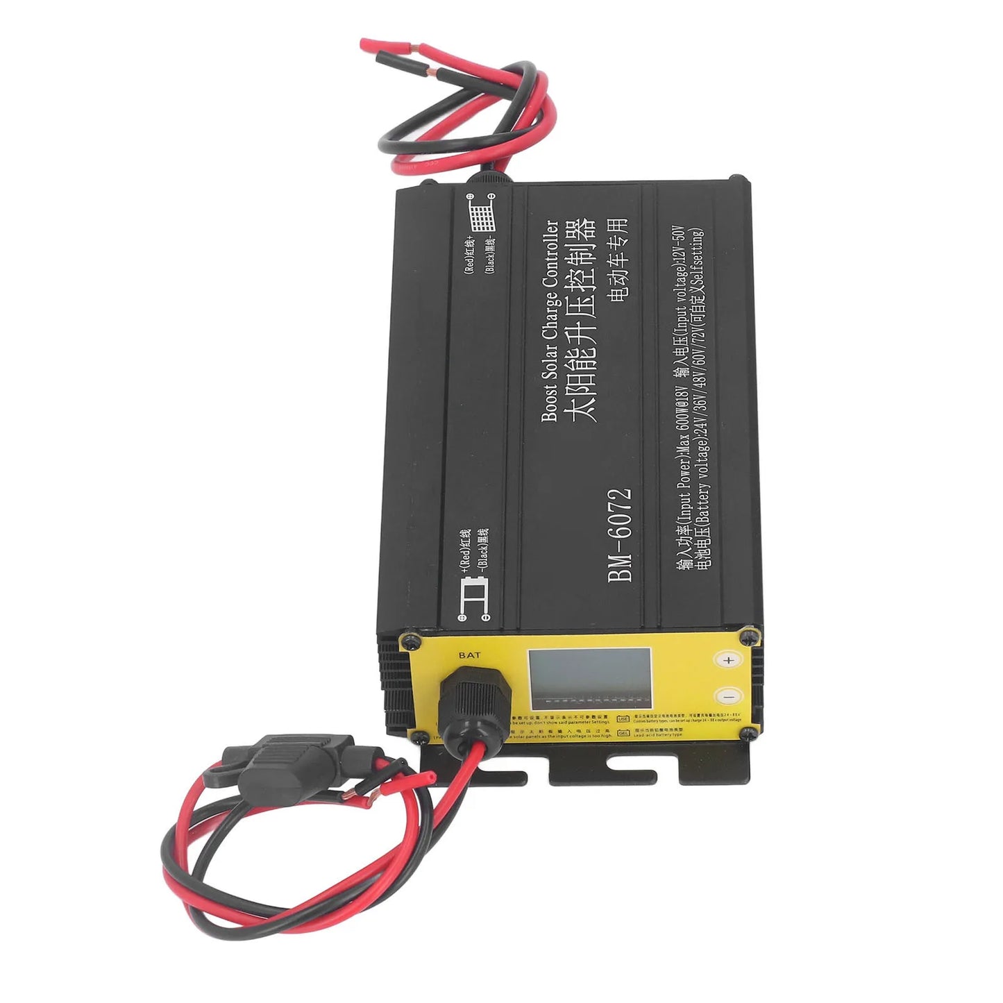 600W MPPT Boost Solar Charge Controller 12‑50V Input LCD Display Step Up Solar Charging Controller 24V 36V 48V 60V 72V