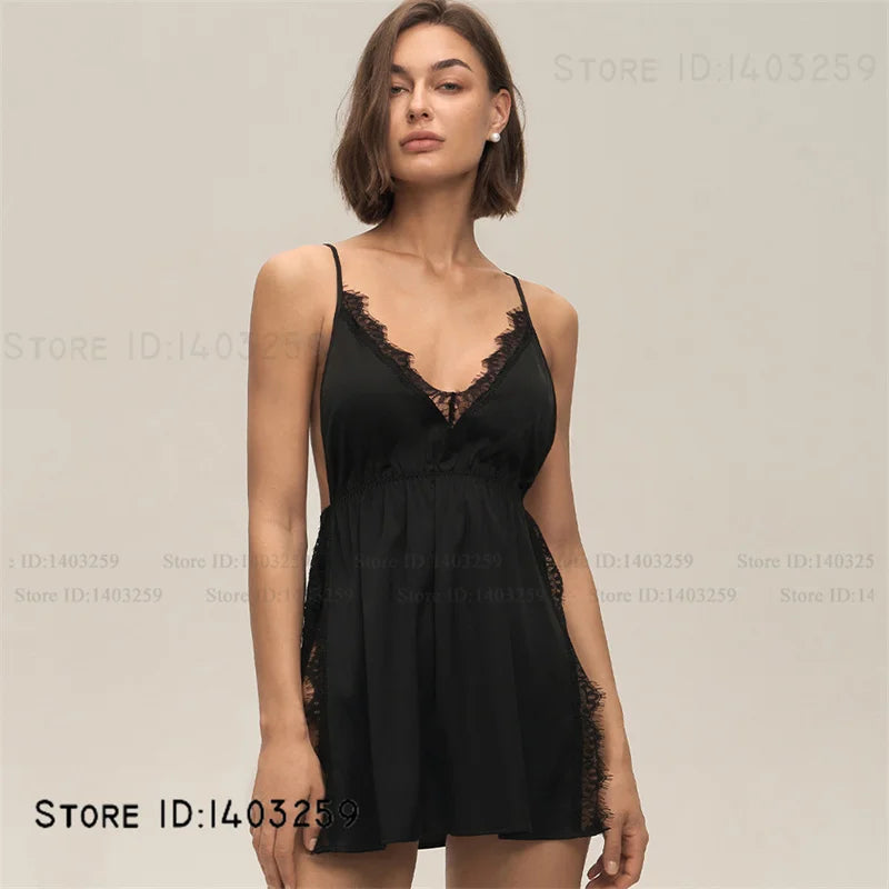Plus Size 3XL -5XL Female Nightgown Chemise Sleepwear