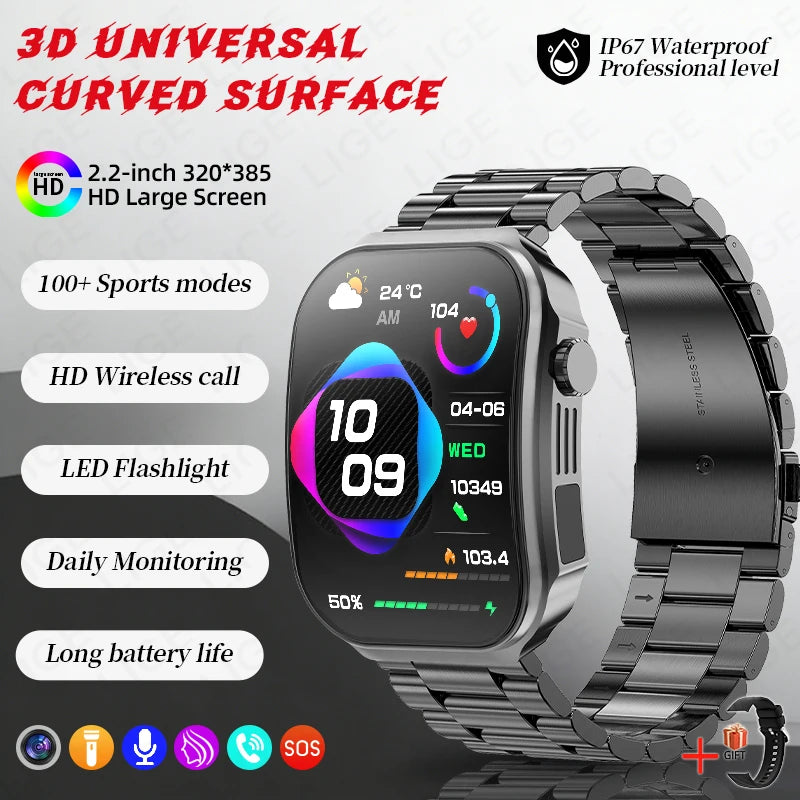Heart Rate Waterproof Music Bluetooth Call Smartwatch