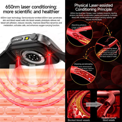 2026 New Smart Watch laser therapy health conditioning Blood oxygen
