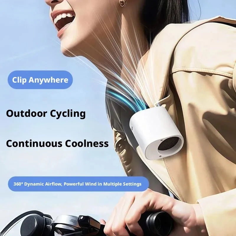 Clip-On Car Fan 360° Rotatable 100-Speed Multi-Scene Portable Fan Long Service Life Lightweight USB Rechargeable