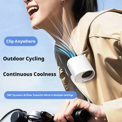 Clip-On Car Fan 360° Rotatable 100-Speed Multi-Scene Portable Fan Long Service Life Lightweight USB Rechargeable
