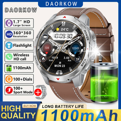 Smart Watch LED Flashlight Outdoor KT88 Compass Wireless call Men Multi-Sport