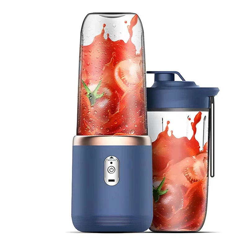 Portable USB Personal Mini Juicer Cup Handheld Travel Blender Single and Double Cups Design for Easy Use with Water Bottles