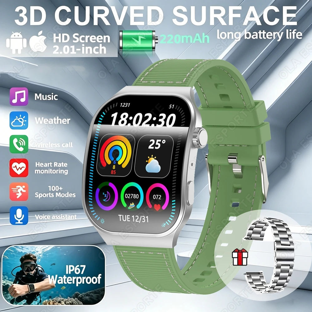 Watch Heart Rate Health Monitoring Watches Wireless BT Call Outdoor Sports Smartwatch HW12