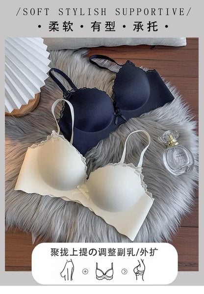 Hot Selling Ladies Push Up Bra Set Seamless Wireless Support Anti-Sagging Comfort Lingerie S-XL for Young Women Soft Daily Wear