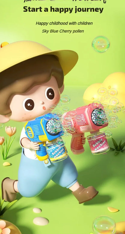 Space Electric Automatic Bubble Machine Bubble Gun Summer Beach Bathing Outdoor Games Children Fantasy Kids Bubble Toy