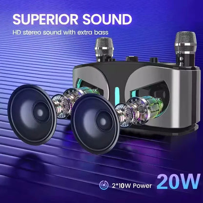 Karaoke Wireless Portable Bluetooth Speaker With Microphone Subwoofer Machine Powerful Sound Box Music Caixa De Som Audio Bocina