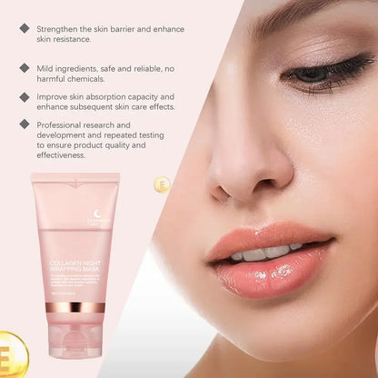 Collagen Peel-off Mask Night Wrapping Facial Mask Deeply Moisturizing Hydrating Firming Skin Facial Mask Daily Face Skin Care