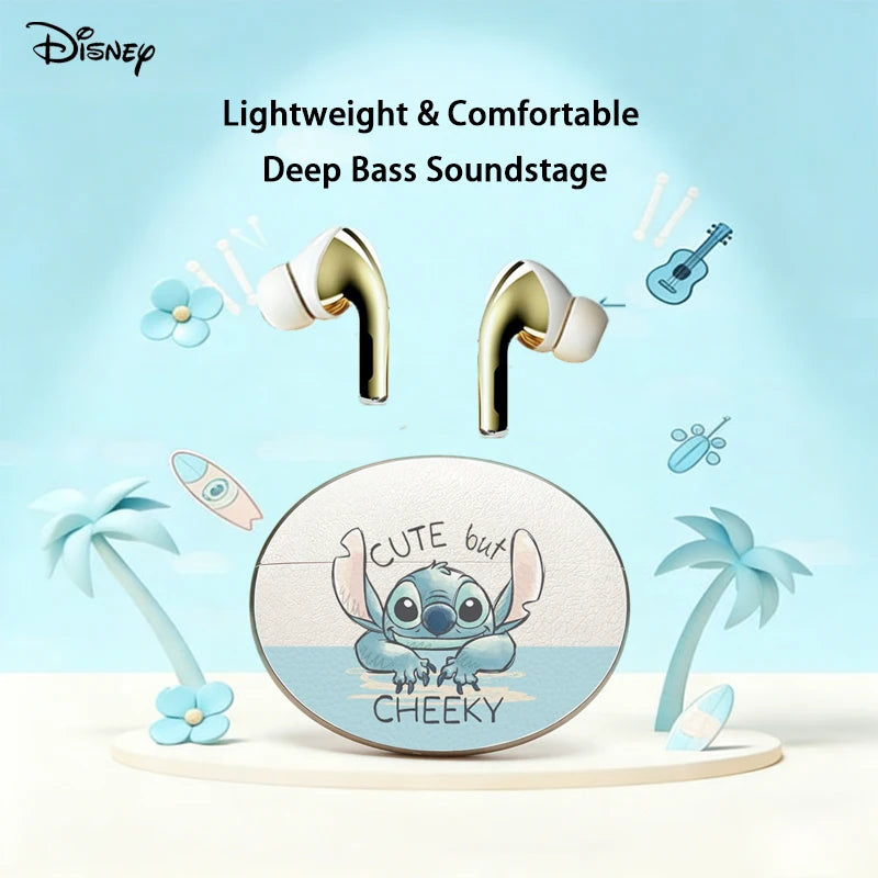 Cartoon Lilo & Stitch Angel TWS Wireless Earphones Bluetooth 5.3 Dual MIC Stereo Noise Reduction Bass HIFI Touch Control Earbuds