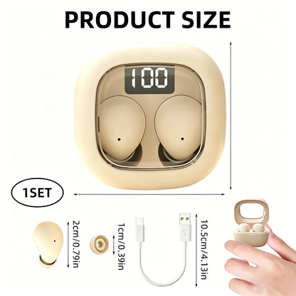 Cute Mini Invisible Earbuds Bluetooth 5.3 Wireless Earphones HIFI Stereo Noise Reduction Heasets with Microphones Headphones