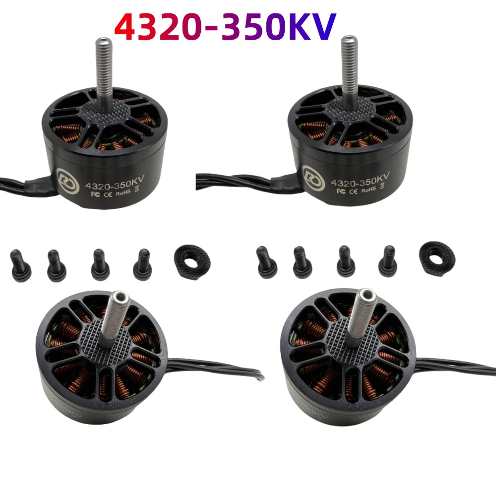 New Launch 4pcs 4320 4320 350KV 6-12S, High Speed Brushless Motor Remote X Type No. RC Drone FPV
