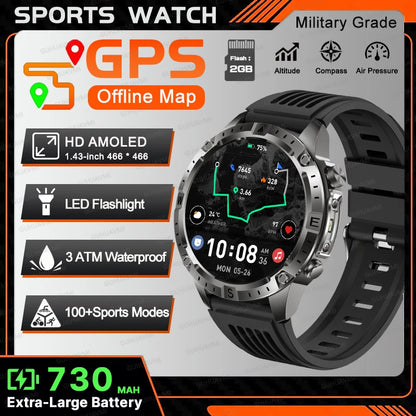 Waterproof Compass BT Call Swim Sports Bracelets For Men