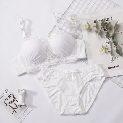 Sexy Bra Set Non-Wired Underwear Female Small Breasts Gathered Push Up Comfortable Girl Beautiful Back Adjustable Lingerie Sets