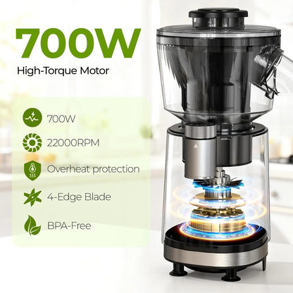 2 in 1 Snow Cone Machine & Smoothie Blender, 700W Powerful Shaved Ice Machine, Frozen Margarita Maker with Stainless Steel Blade, for Home Kitchen Party