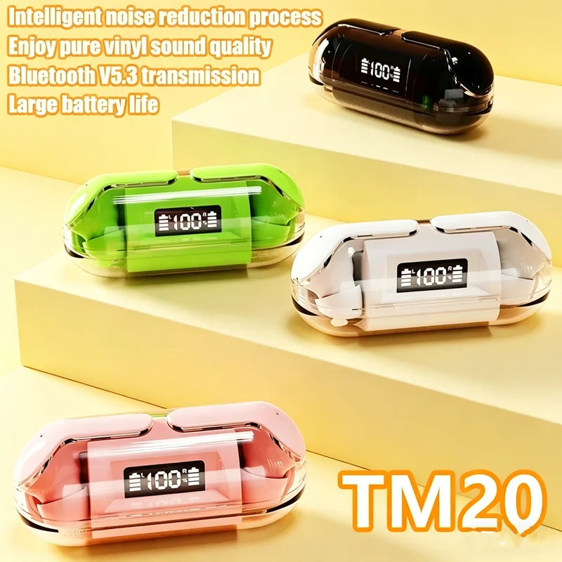 TWS Headphones Earbuds Bluetooth Earphones Wireless Headset Wholesale New Women Sport Men Smart Display Stereo Microphone