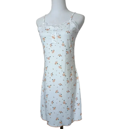 Sexy nightgown sweet floral suspender sleepwear comfortable lace dress for women fashionable home suit set new hot selling