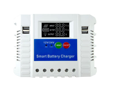 60A Smart Solar Charge Controller 12V/24V/36V/48V Auto,PWM 3-Stage Charging,LCD Display,for Lead-Acid/AGM/Gel/Li-ion/LiFePO4