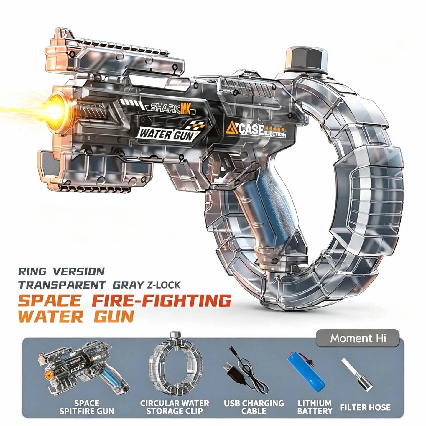 Electric Water Gun Toy Kids Water Squirt Gun High-speed Powerful Shooting Water Gun Toys Outdoor Beach Swim Pool Shooting Game