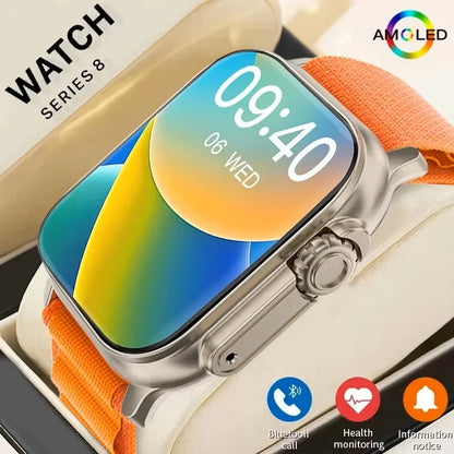 New Smartwatch Men 49mm Series 8 2.3"AMOLED Screen NFC Compass Waterproof For Apple Watch