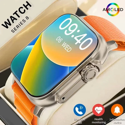 New Smartwatch Men 49mm Series 8 2.3"AMOLED Screen NFC Compass Waterproof For Apple Watch