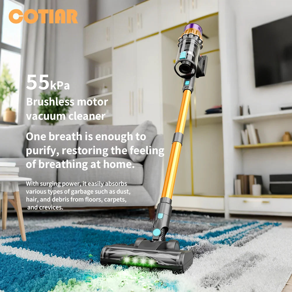 COTIAR V22 Cordless Vacuum Cleaner 650W 55000PA Home Appliance Handheld Vacuum Cleaner Cleaning Supplies Removable Battery