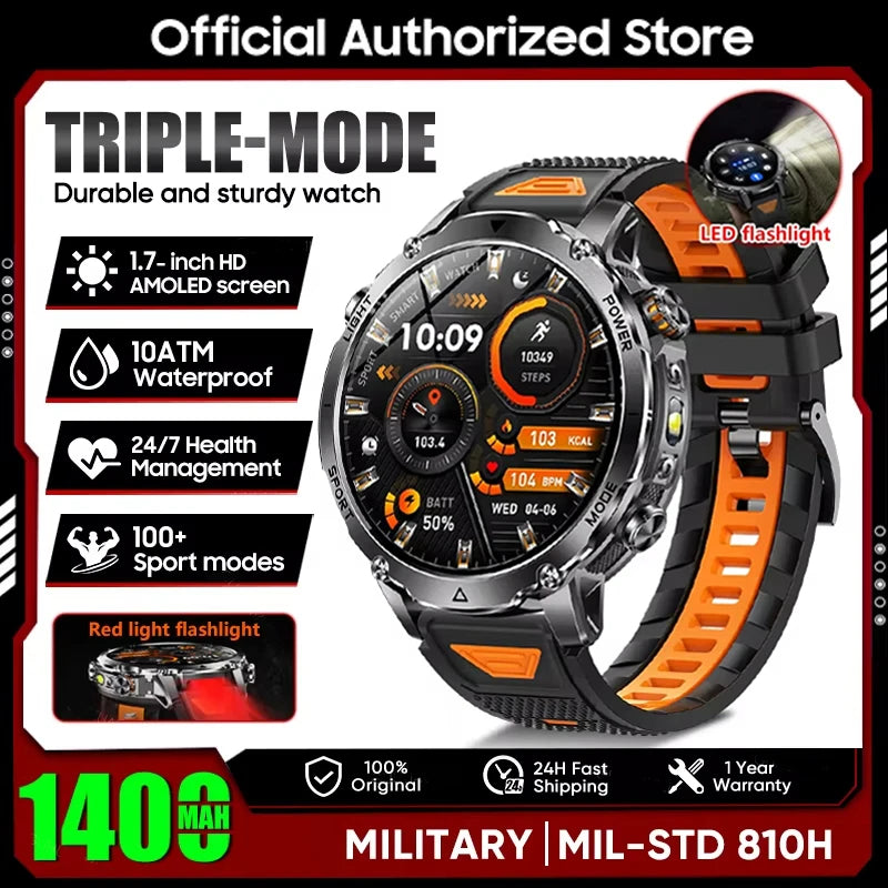 Smart Watch IP68 Waterproof Sports Run tracker Outdoors Compass Military Smartwatch