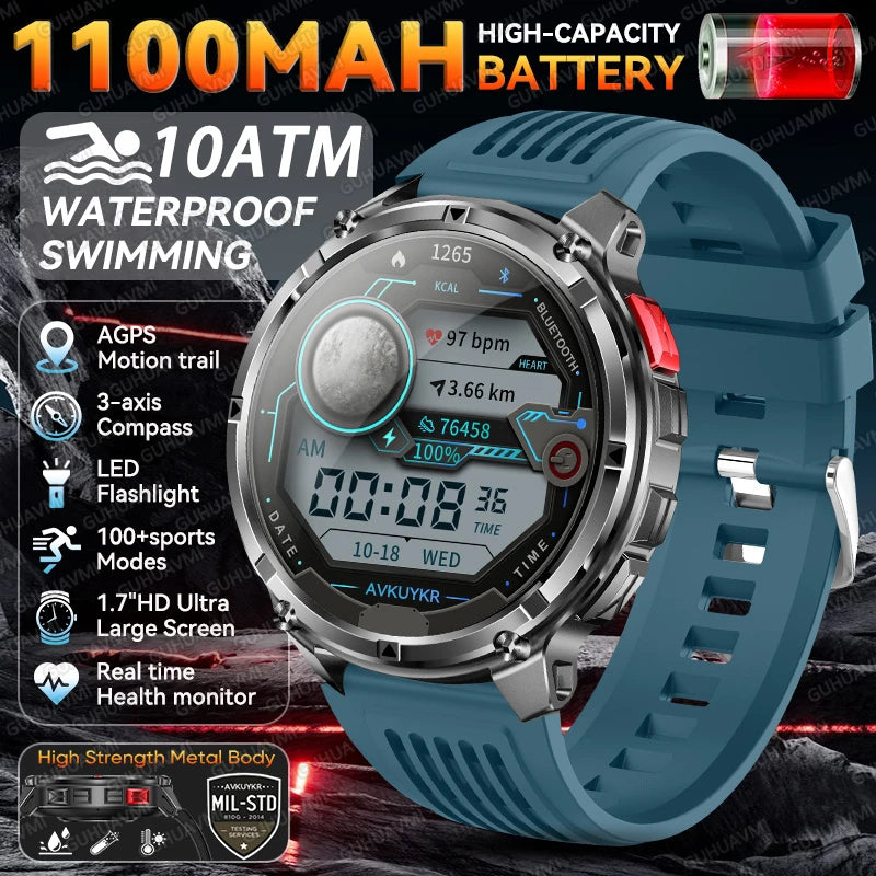 10ATM Waterproof Military Grade Sports Outdoor Smartwatches