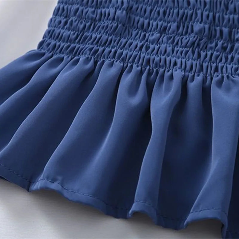 Puff Short Sleeve Ruffles Shirts Square Collar Chiffon Blouses Women Summer Pullover Blouse Ladies Shirt Female Crop Tops