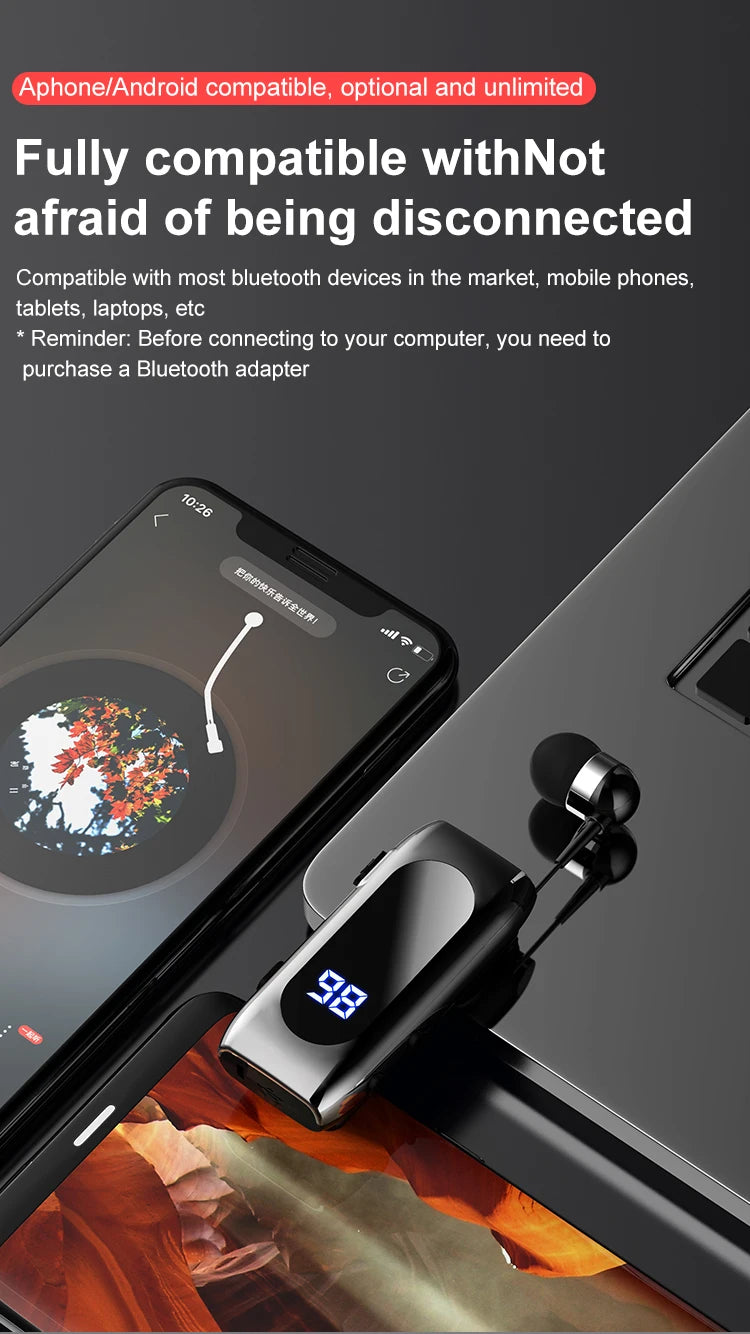 2023K55 Talk Time 20 Hours Headset  Call Remind Vibration Sport Clip Driver Auriculares Earphone PK F920