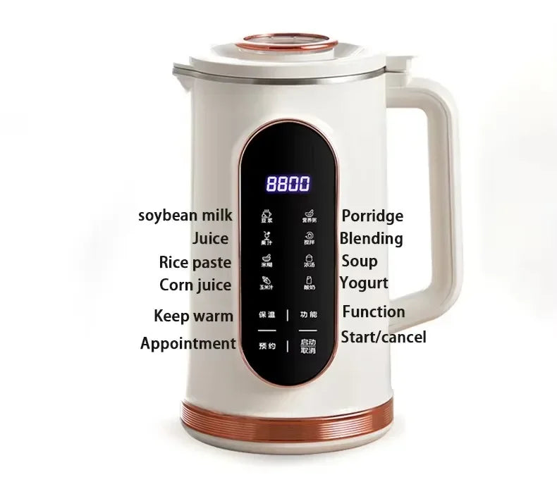 TINSOL 1500ml Multifunctional Wall Breaker 10 Blade Blender 304 Stainless Steel Inner Soymilk Maker Breakfast Machine
