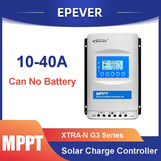 EPEVER 10/20/30/40A MPPT Solar Controller 12V 24V 48V XTRANG 60/100/150V PV Panel Support Lithium/No Battery
