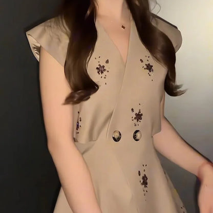 Fashion Short Sets for Women 2 Pieces Sleeve Suit Two-piece Novelty In Korean Style Top and Bottom New Products Kit Woman Shorts