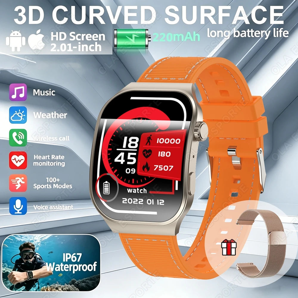 Watch Heart Rate Health Monitoring Watches Wireless BT Call Outdoor Sports Smartwatch HW12