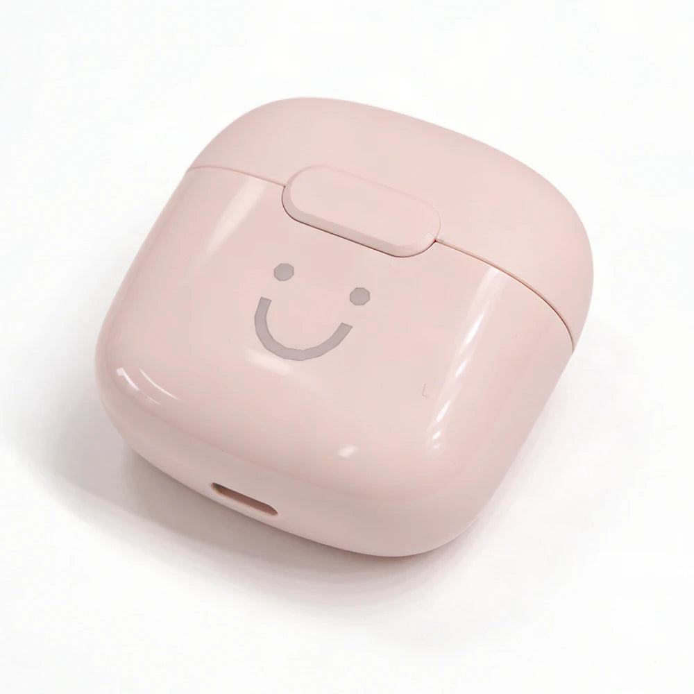 Cute Smile Macaron TWS Bluetooth Earphones Half In-Ear Wireless Headphones Long Battery Life Fashion Headset For Girls Students
