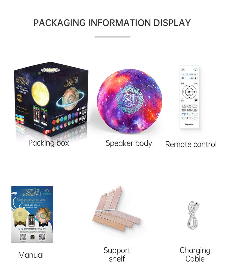 Quran Azan Islamic Muslim Koran Arab Ramadan Wireless Bluetooth Speaker Portable Bright Night Light Holy Lamp Arabic Islam Sound