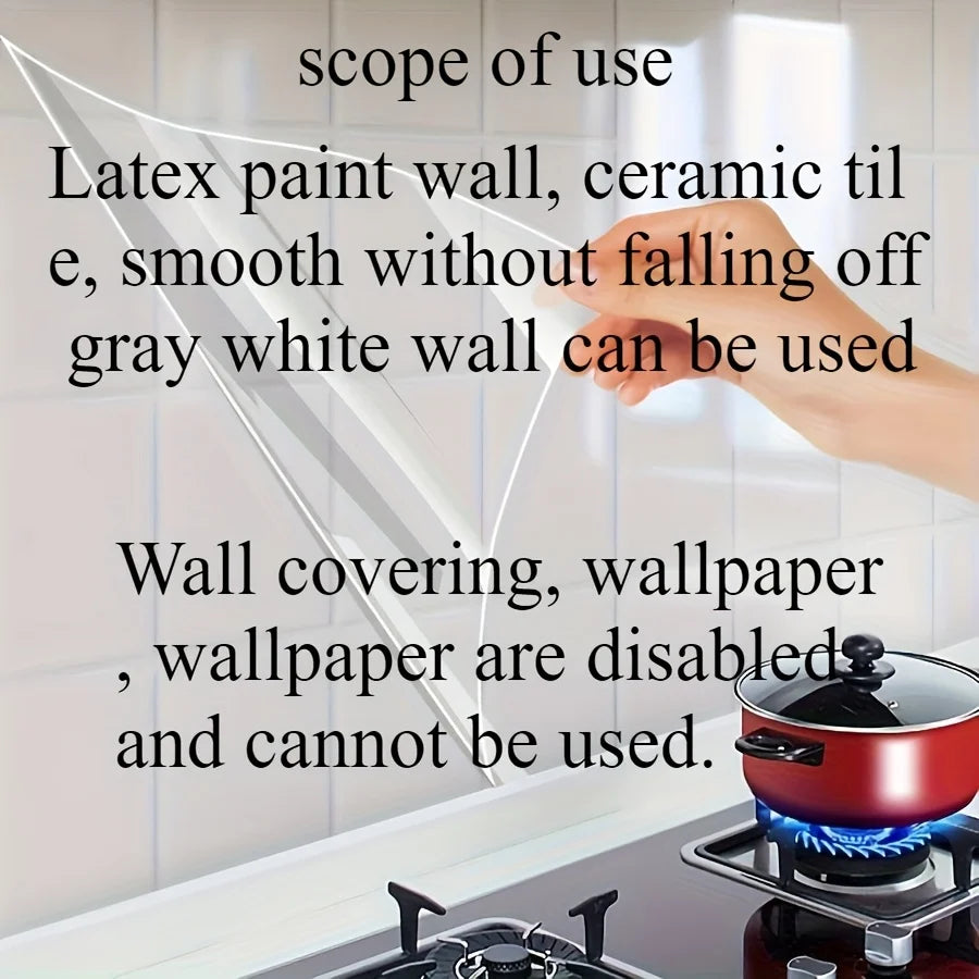 2m Long Transparent Kitchen Oil Proof Film - High Temperature Resistant Electrostatic Adsorption Stove Protective Film Wallpaper
