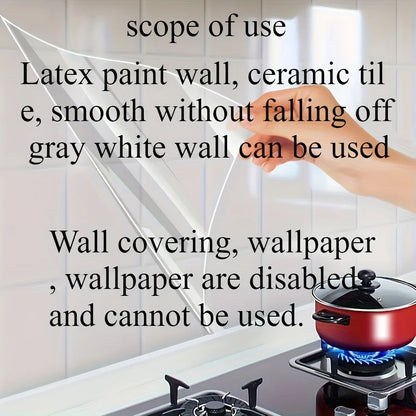 2m Long Transparent Kitchen Oil Proof Film - High Temperature Resistant Electrostatic Adsorption Stove Protective Film Wallpaper