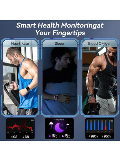 Smart Watches for Men Women with Case and 7 Watch Bands, 2.07" HD Touch