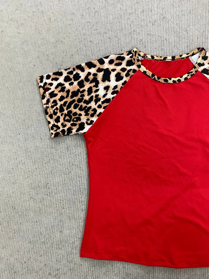 2026 summer new American retro leopard print patchwork short sleeved shorts set Y2K punk street fashion trend casual spicy girl