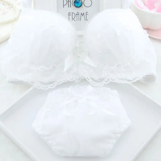 ropa de mujer Bra Set Sexy Lingerie Low Waist Cute Panties Female Bralette Brassiere Soft Wirefree laides Underwear Sets