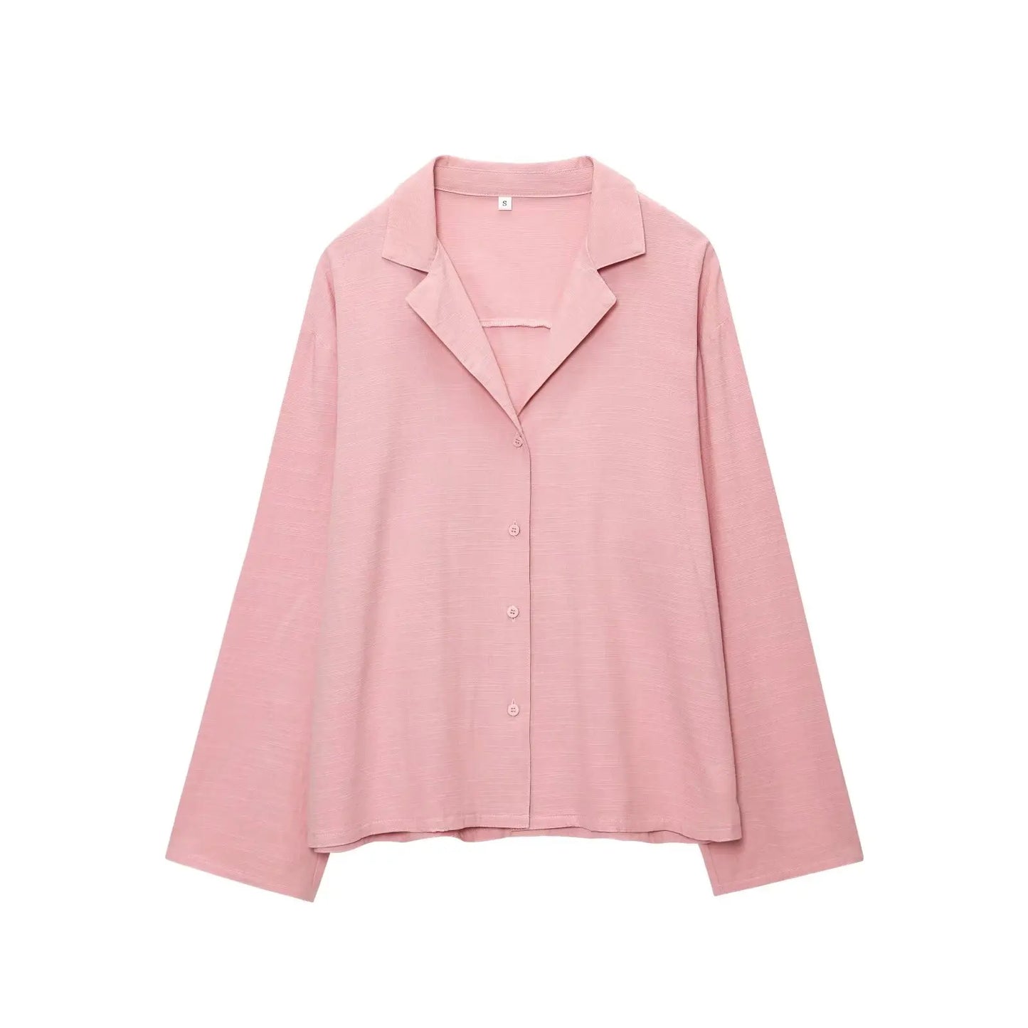 HH Women Casual Shorts Suit Lapel Single-Breasted Long Sleeves Shirt Top+Summer Elastic Waist Pocket Design Elegant Shorts