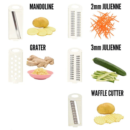 5 in 1 Mandoline Slicer for Kitchen Vegetable Slicer Multi Blade Potato Chip, Veggie Slicer, Vegetable Cutter,