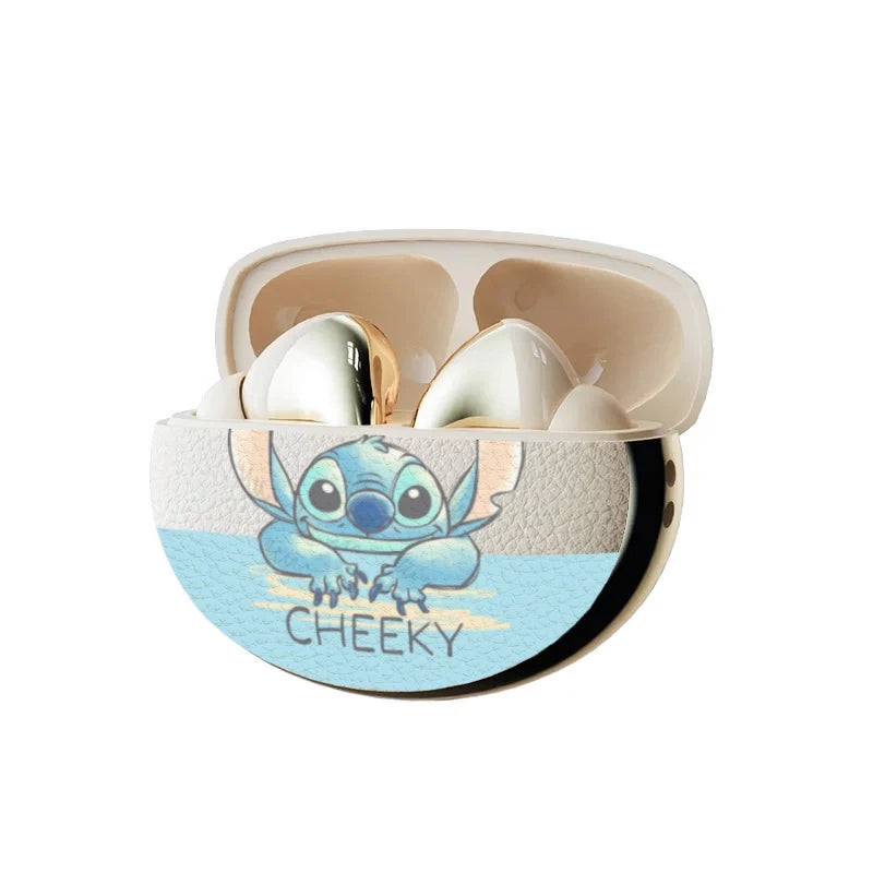 Cartoon Lilo & Stitch Angel TWS Wireless Earphones Bluetooth 5.3 Dual MIC Stereo Noise Reduction Bass HIFI Touch Control Earbuds