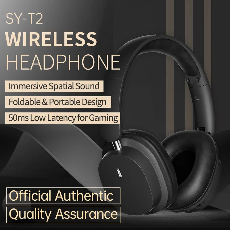 TRSYPHXM 2025 new Head mounted wireless Bluetooth earphones SYT2 large earmuffs HIFI gaming trend fashion portable earphones