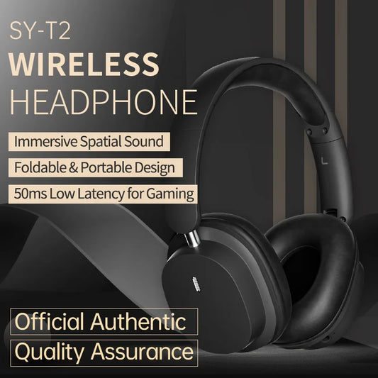 TRSYPHXM 2025 new Head mounted wireless Bluetooth earphones SYT2 large earmuffs HIFI gaming trend fashion portable earphones