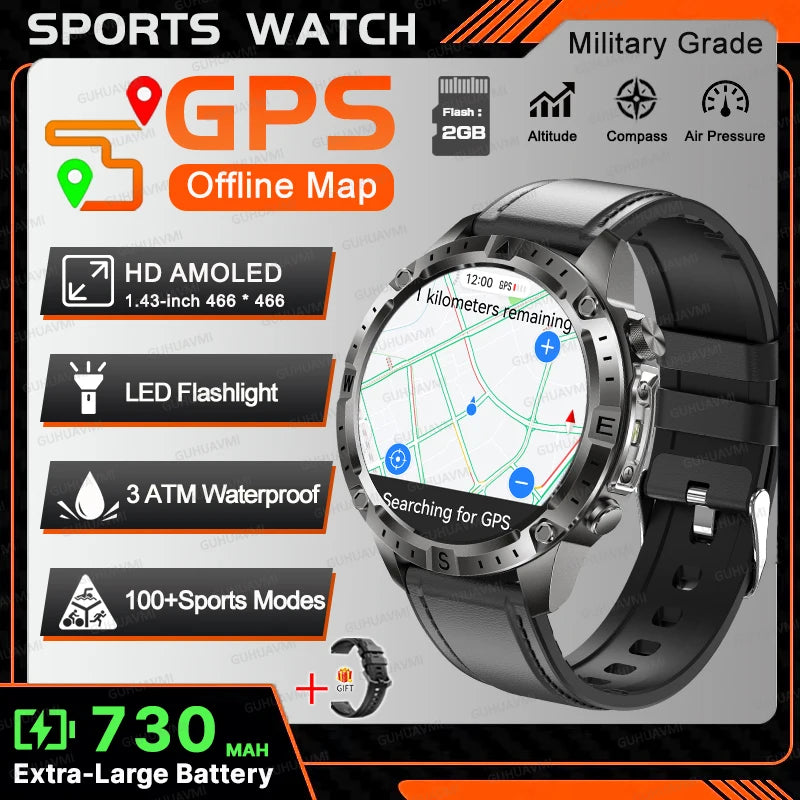 Waterproof Compass BT Call Swim Sports Bracelets For Men