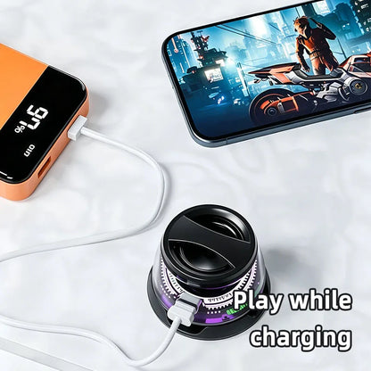 Magnetic phone magnetic bathroom waterproof Bluetooth speaker mini portable subwoofer phone holder 2-in-1