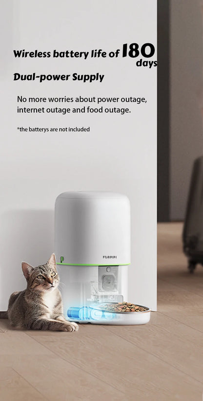 1080P HD Camera Automatic Cat Feeder with 5GWiFi Tuya Pet Cat Smart Food Kibble Dispenser Auto Feeder For Cats Dog Accessories