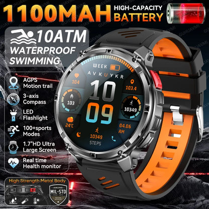 10ATM Waterproof Military Grade Sports Outdoor Smartwatches